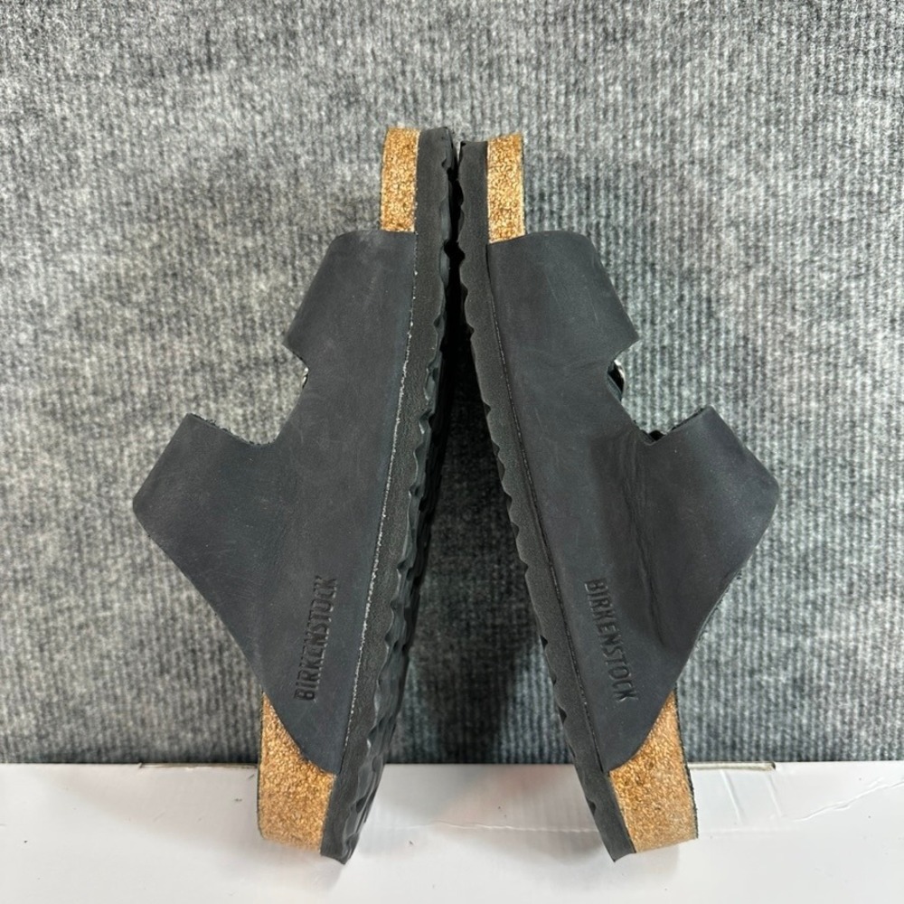 Birkenstock Arizona Big Buckle Black Oiled Leather Sandals 38 L7 M5 - Picture 7 of 13